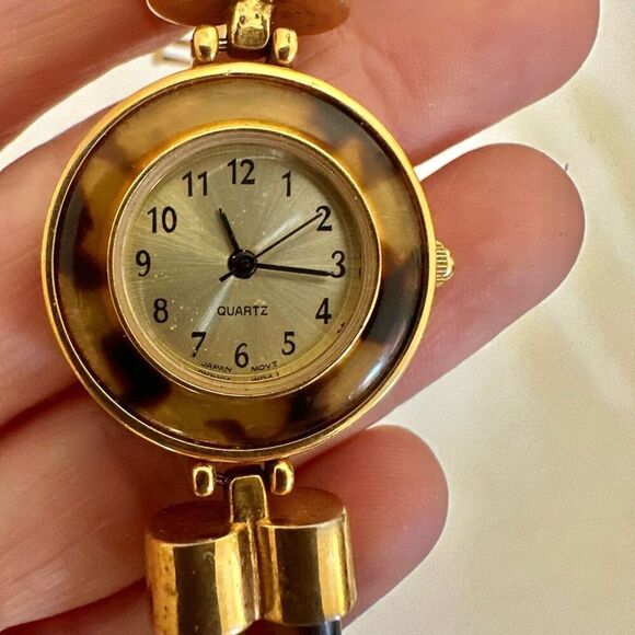 Avon faux tortoise vintage watch/ bracelet. main image 4